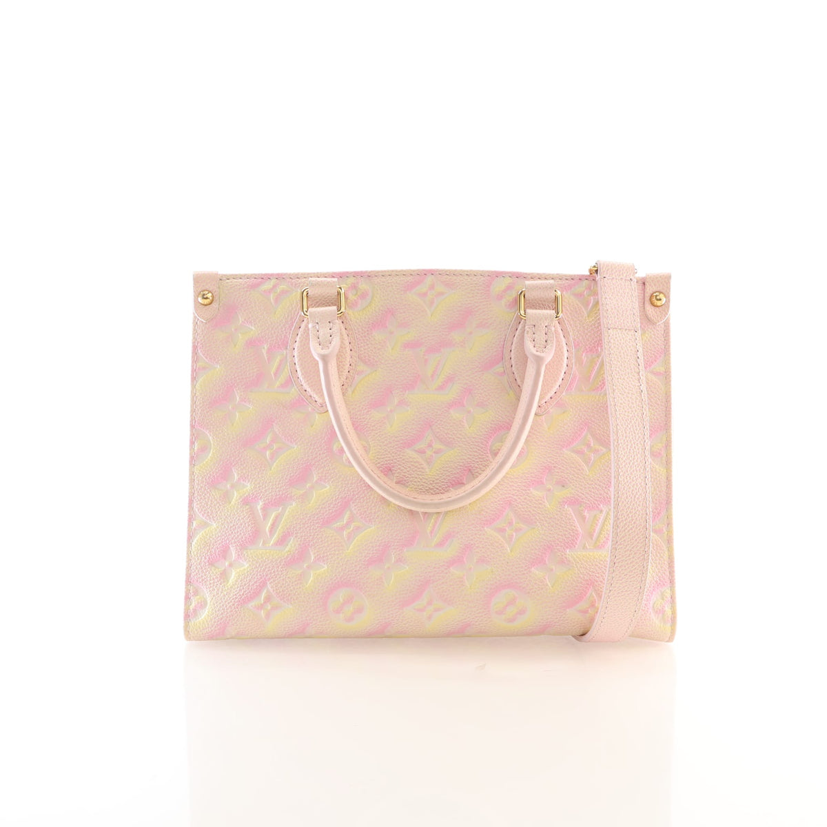 Pre-Owned Louis Vuitton Onthego PM Stardust Monogram, front view, authenticated at Luxe Du Jour