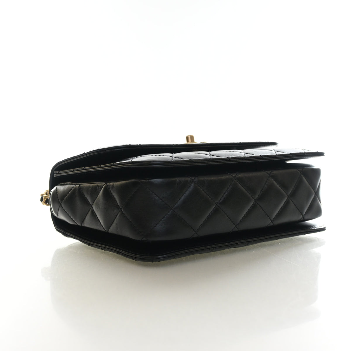 Chanel Medium Lambskin Metal Chain Top Handle Flap Bag, photo 5 of 15