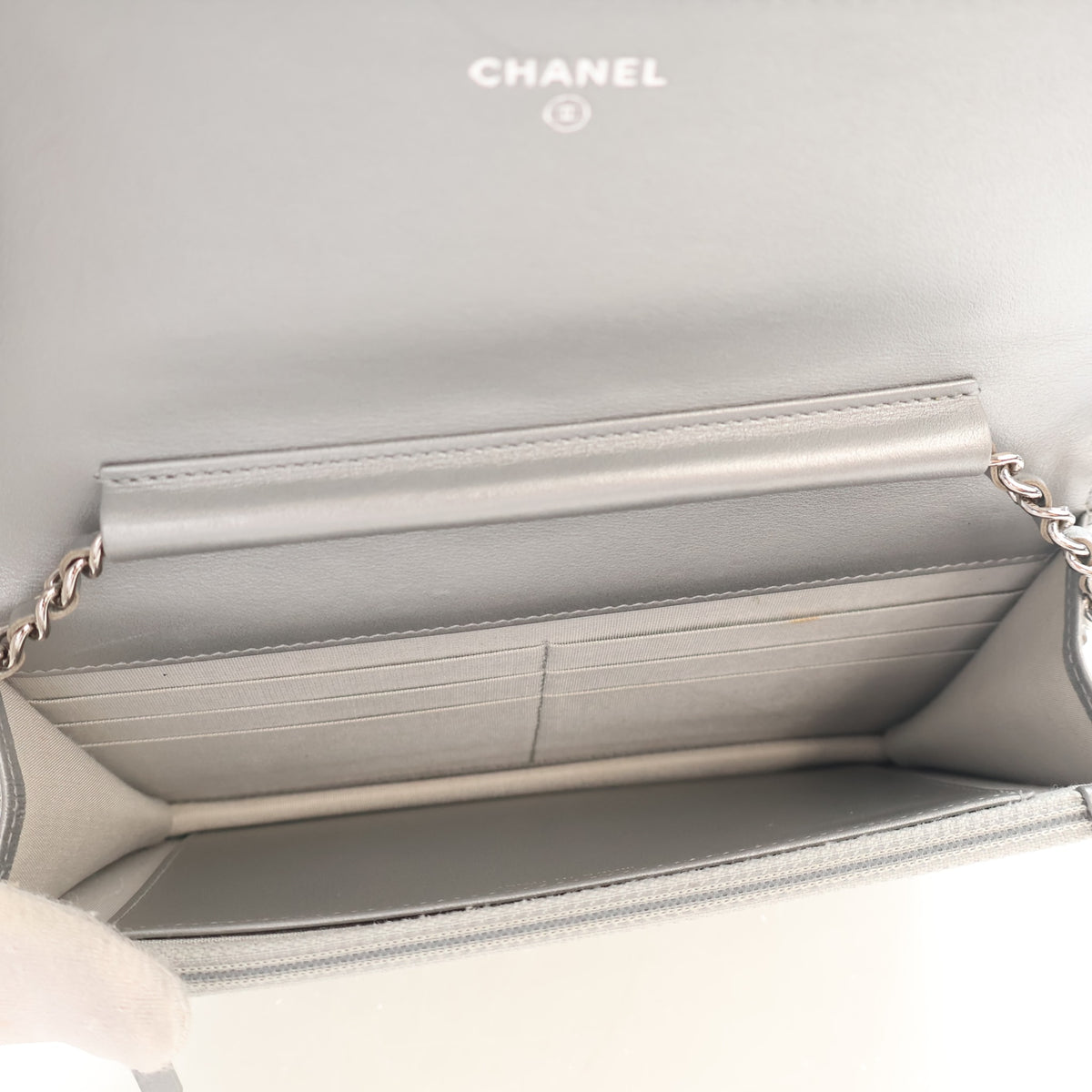 Chanel Studded Embossed Lambskin Camellia Wallet On Chain (WOC), photo 16 of 19