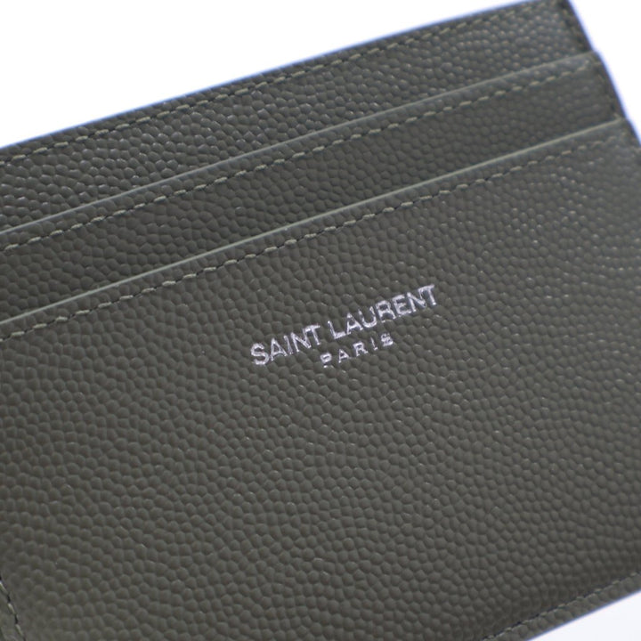 Saint Laurent Grained Calfskin Paris Credit Card Holder