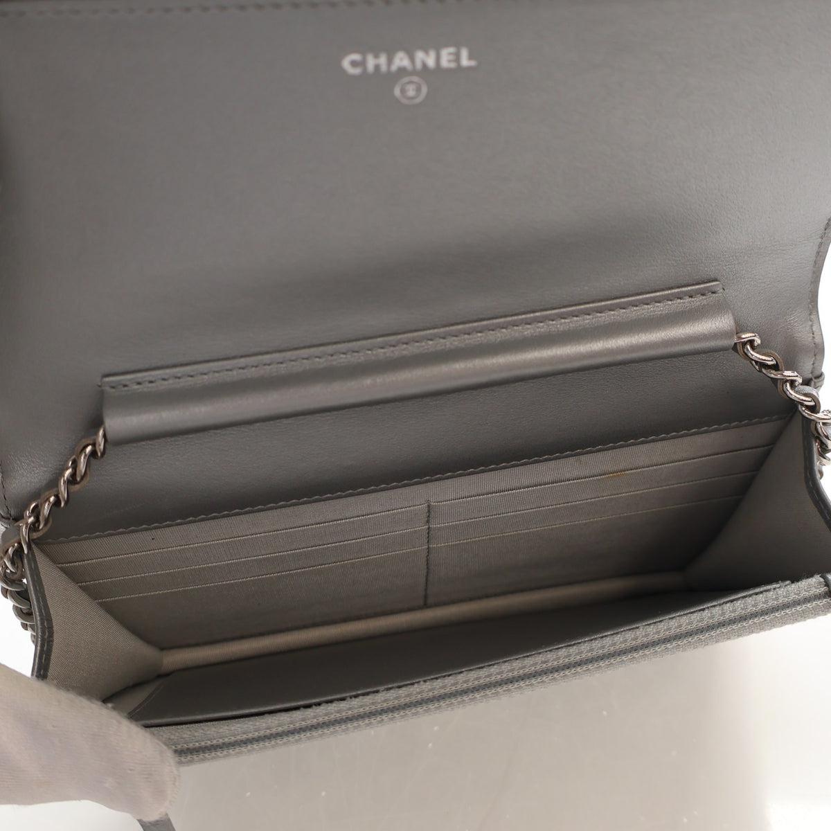 Chanel Studded Embossed Lambskin Camellia Wallet On Chain (WOC), photo 15 of 19