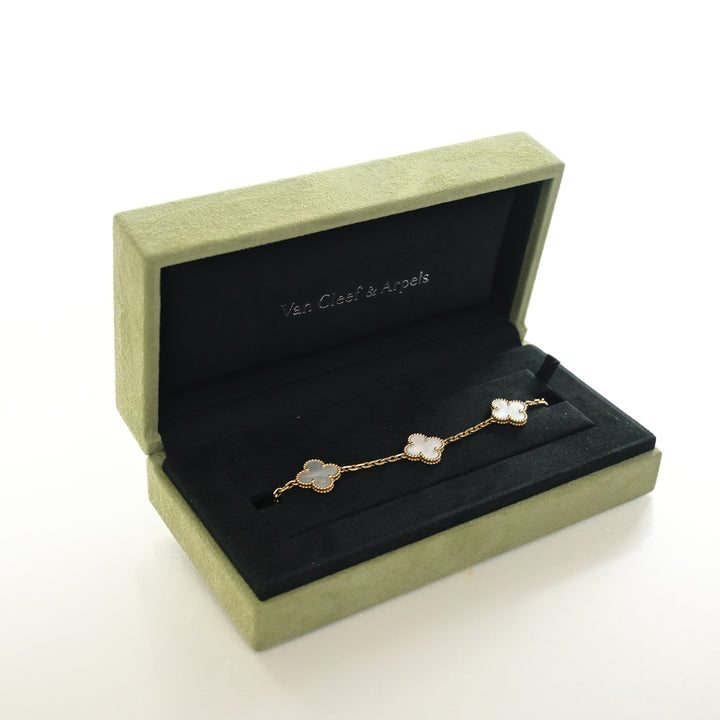 Van Cleef & Arpels Mother Of Pearl 5 Motif Vintage Alhambra Bracelet