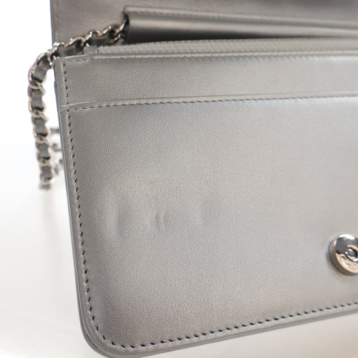 Chanel Studded Embossed Lambskin Camellia Wallet On Chain (WOC), photo 14 of 19