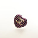 Chanel Tweed CC Heart Brooch