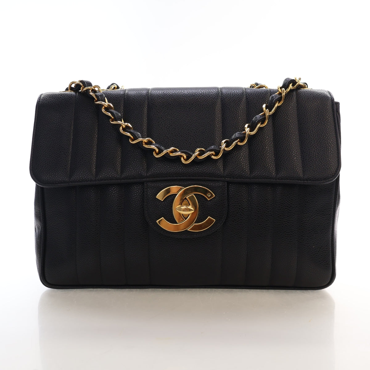 Chanel Vintage Jumbo Caviar Vertical Quilted Single Flap, photo 1 of 17