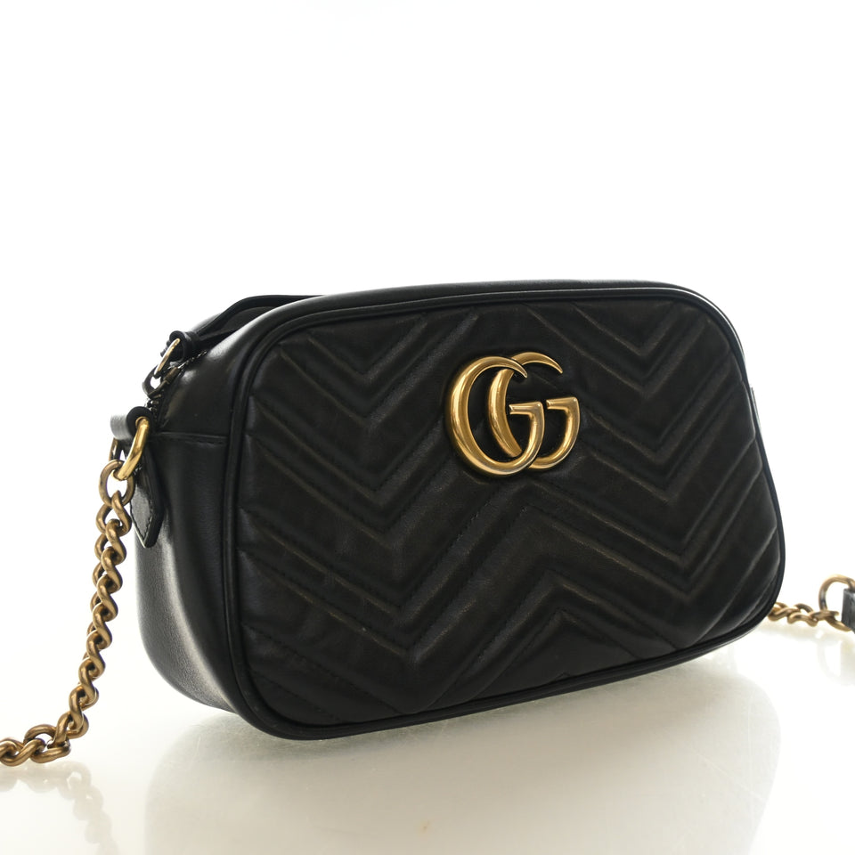 Gucci Small Calfskin GG Marmont Shoulder Bag