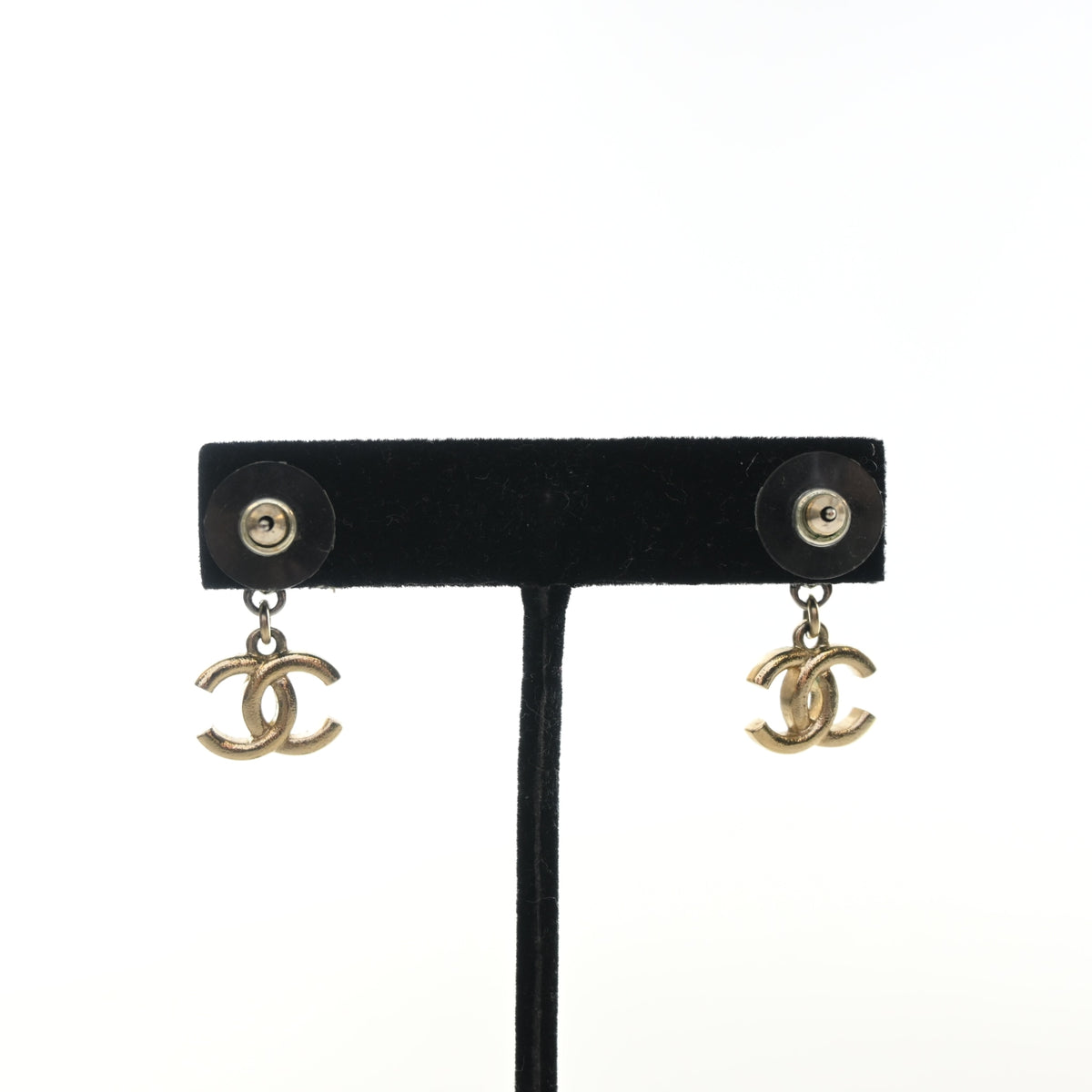 Pre-Owned Chanel Crystal Heart CC Drop Earrings, front view, photo 6 of 8
