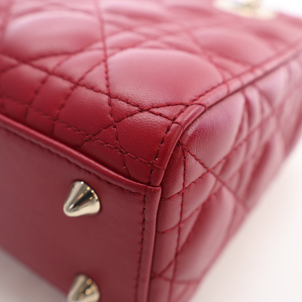 Pre-Owned Christian Dior Lady Dior Small Lambskin My ABC, corner and edge detail, photo 14 of 17