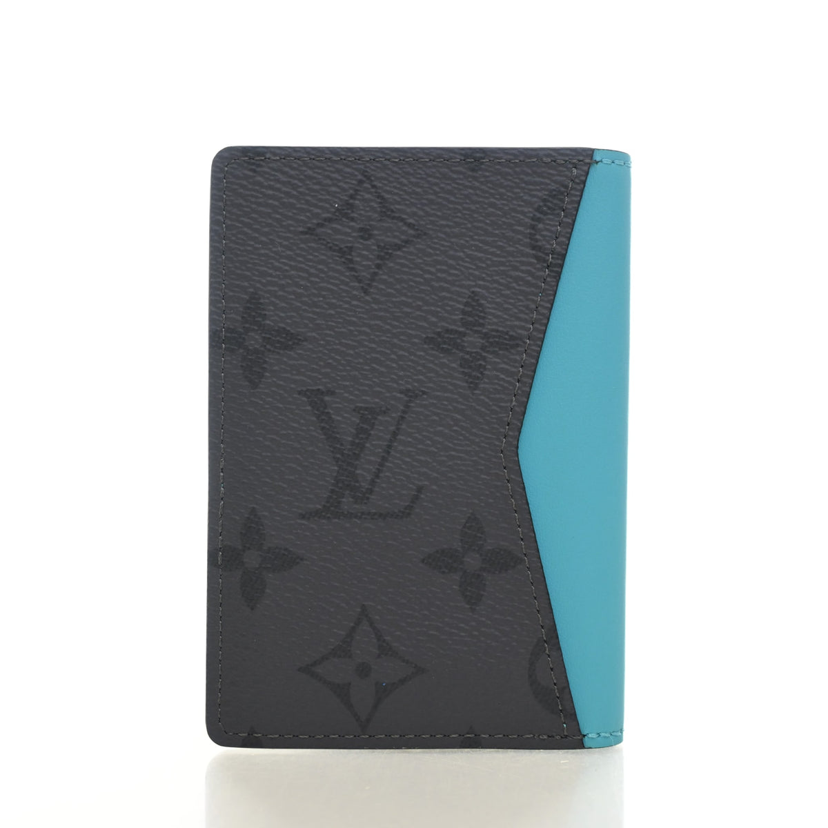 Pre-Owned Louis Vuitton Monogram Eclipse Pocket Organizer, open front view