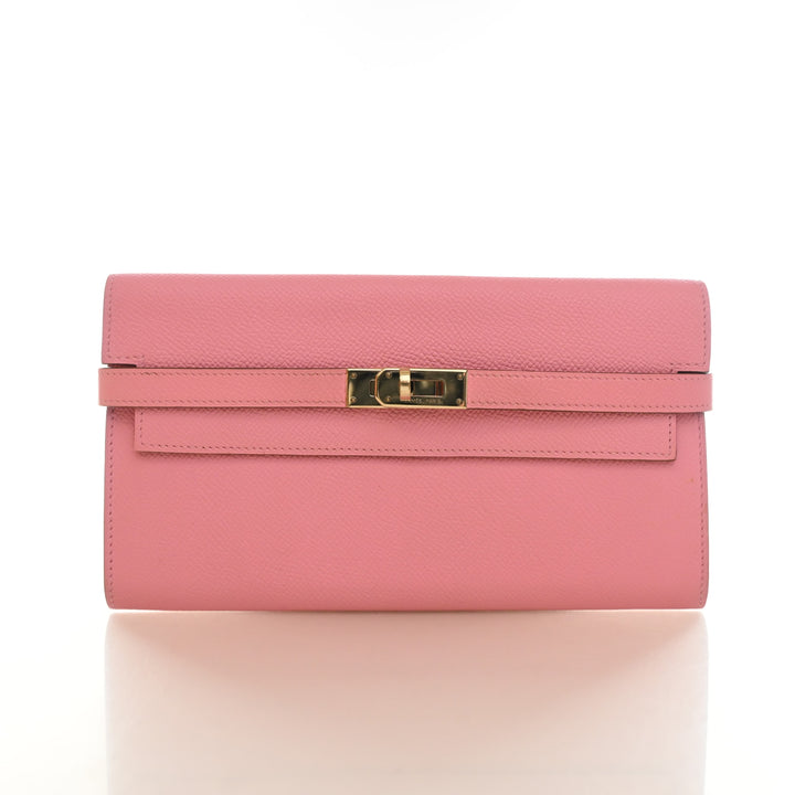 Hermes Rose Confetti Epsom Kelly Long Wallet