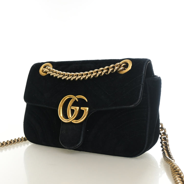 Gucci Mini Velvet Marmont Flap Bag