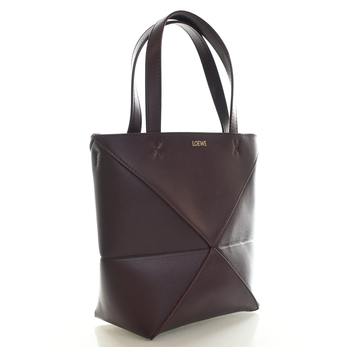 Pre-Owned Loewe Tote Bag Mini Calfskin Puzzle Fold, front view