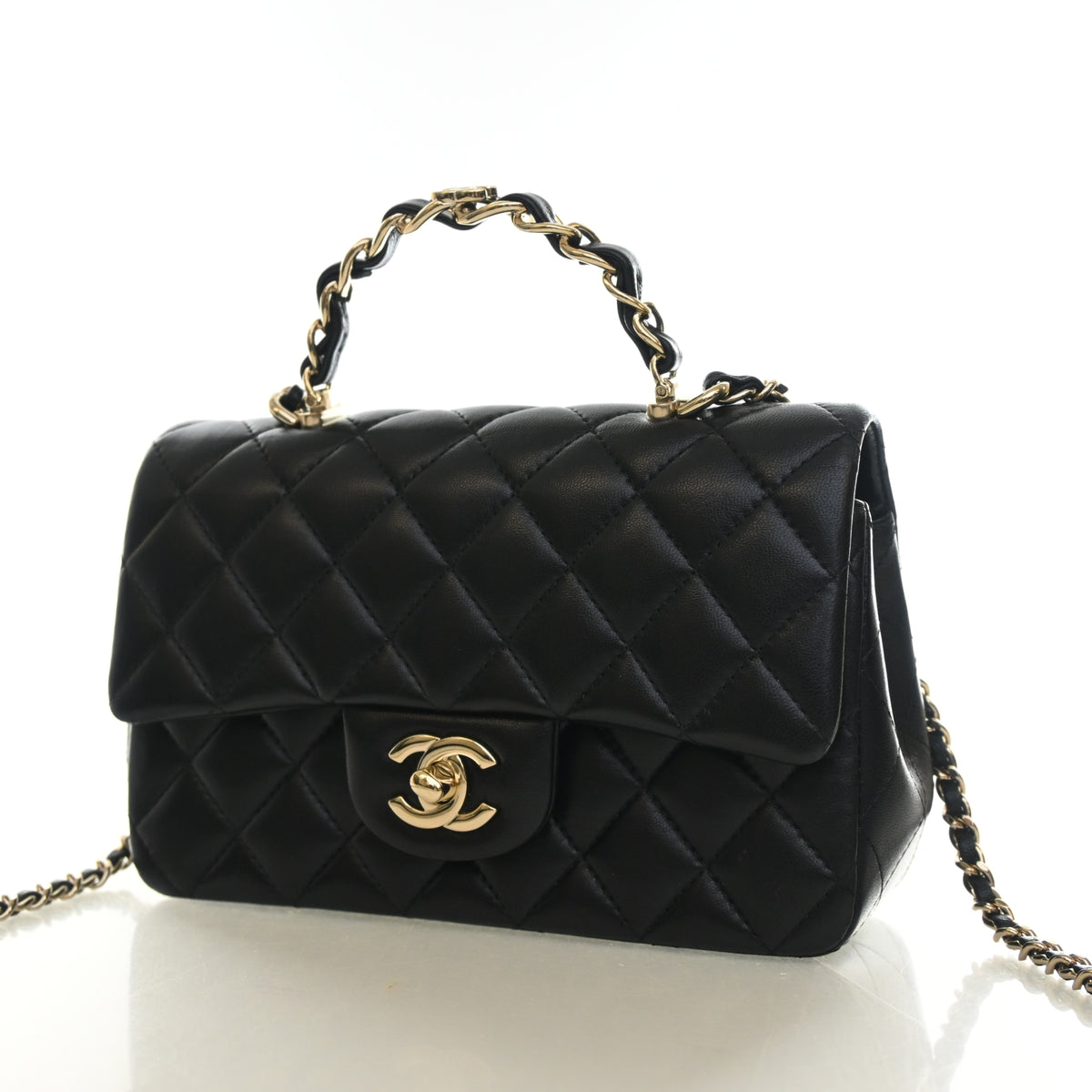 Chanel Mini Lambskin Metal Chain Top Handle Flap Bag, photo 3 of 16