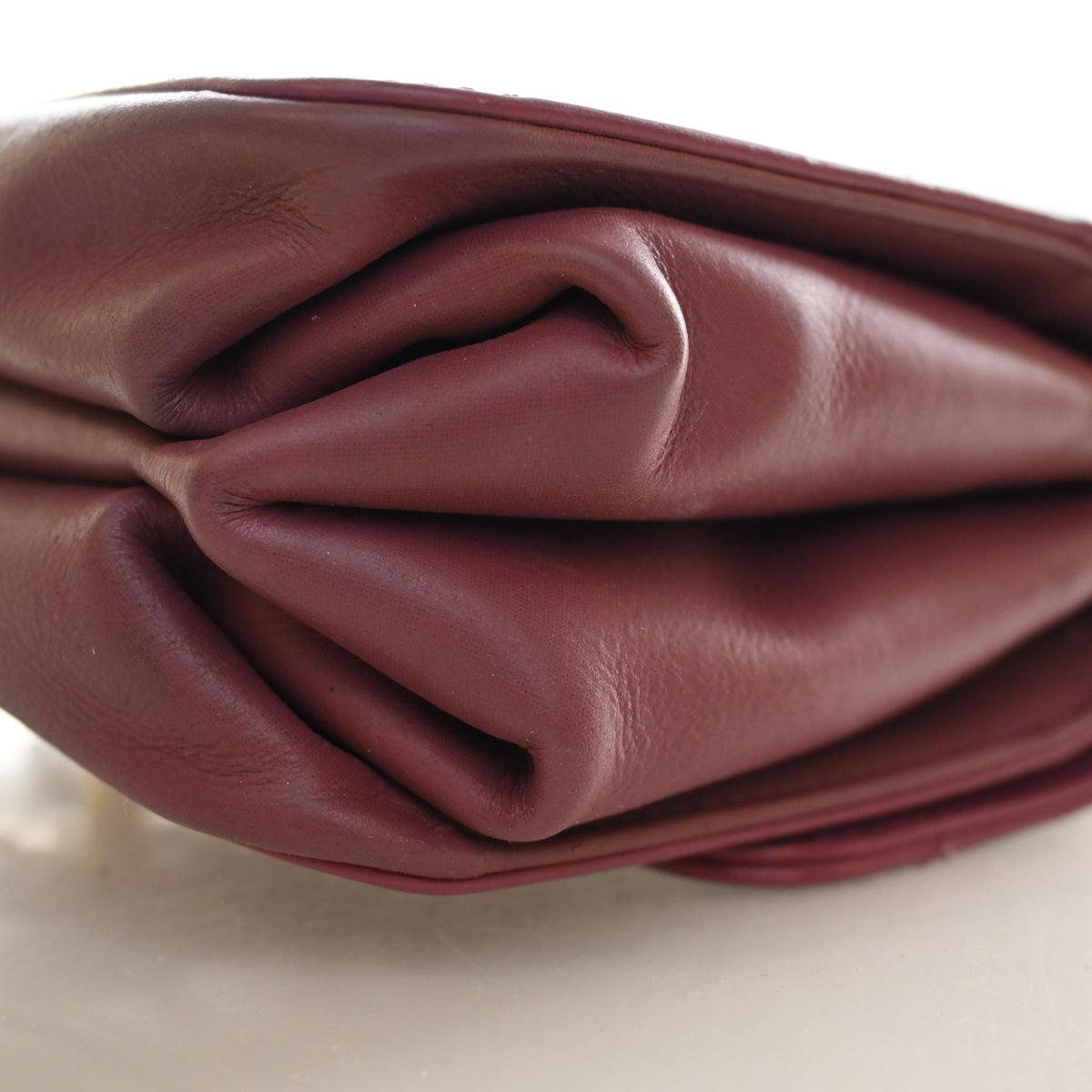 Pre-Owned Chanel Flap Bag Small Glazed Calfskin Straight Lined, base and feet view, photo 16 of 21