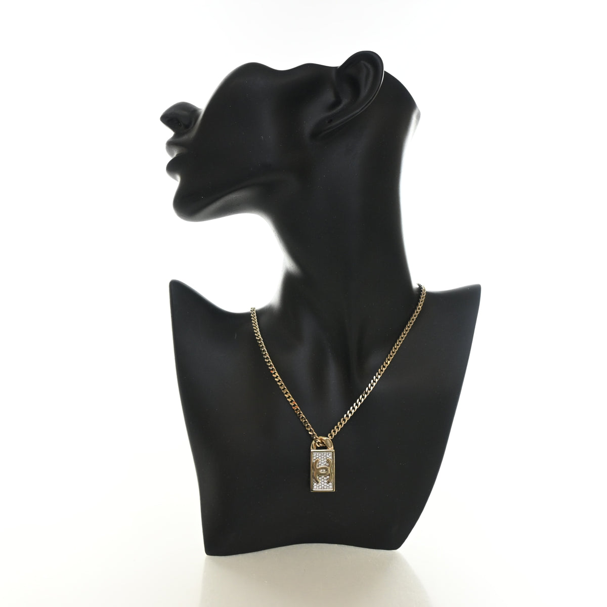 Chanel Crystal Dog Tag Charm Necklace, photo 1 of 10