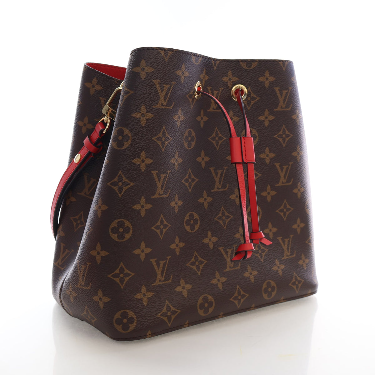 Pre-Owned Louis Vuitton MM Canvas Monogram Neonoe, three-quarter view, authenticated at Luxe Du Jour