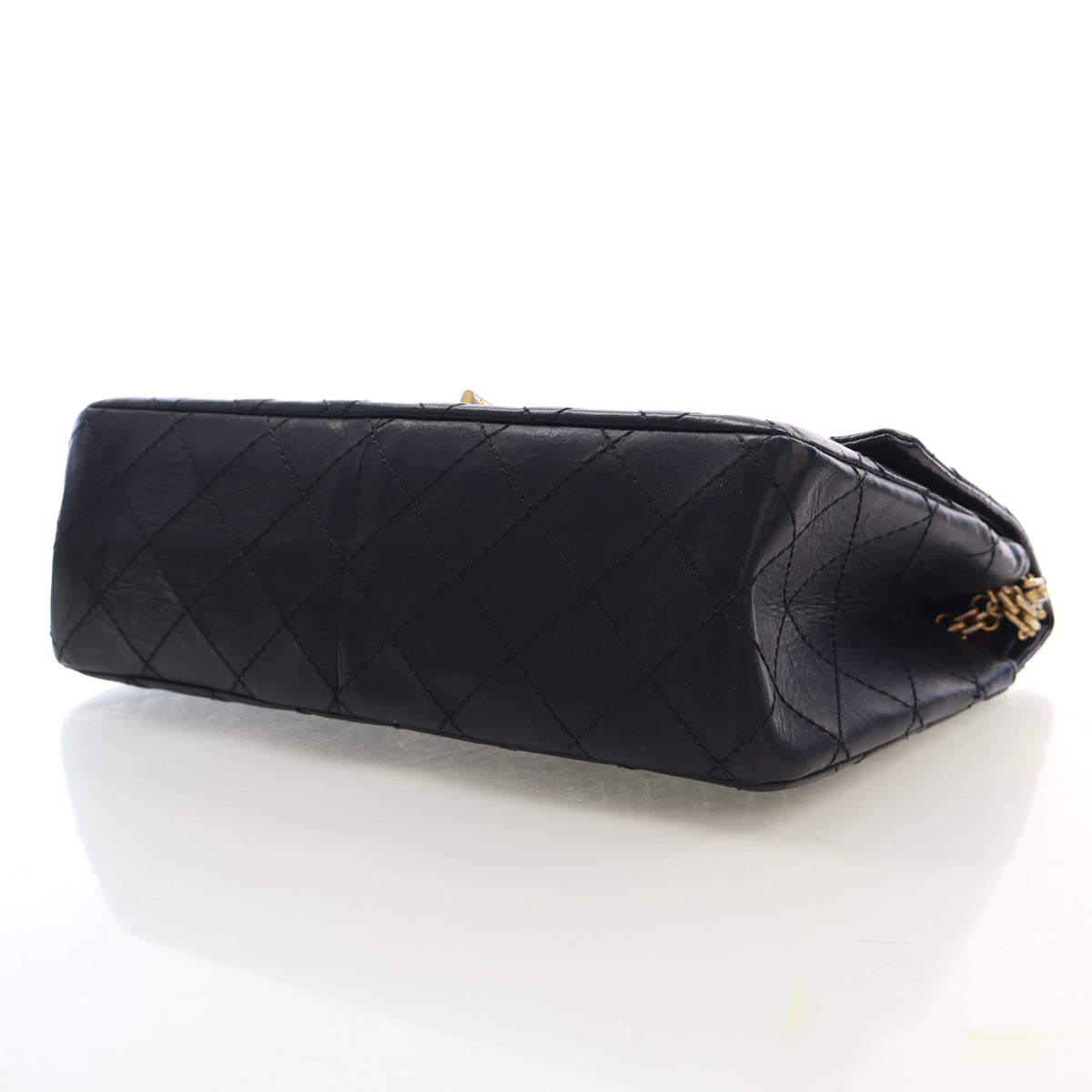 Pre-Owned Chanel Flap Bag Aged Calfskin 2.55 Reissue, base view