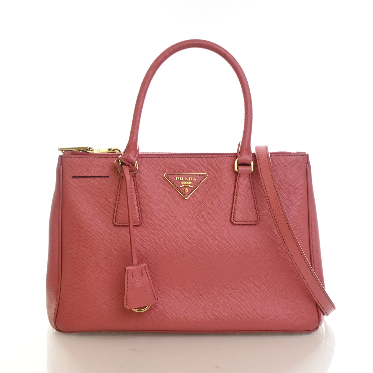 Pre-Owned Prada Galleria Medium Saffiano Double Zip Tote, front view
