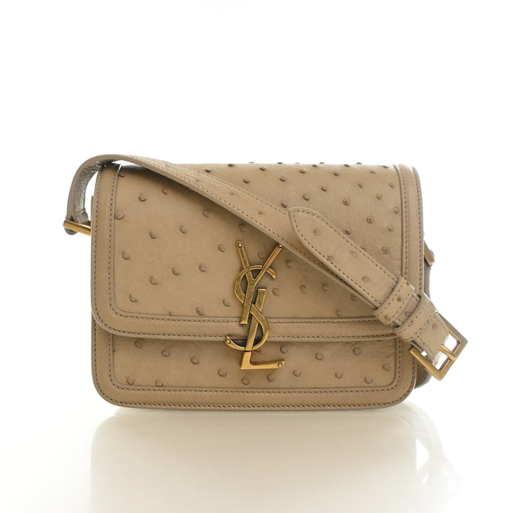 Saint Laurent Small Ostrich Solferino Messenger