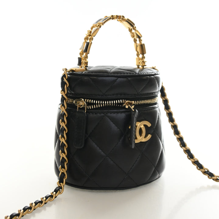 Chanel Mini Lambskin CC Vanity Top Handle With Chain