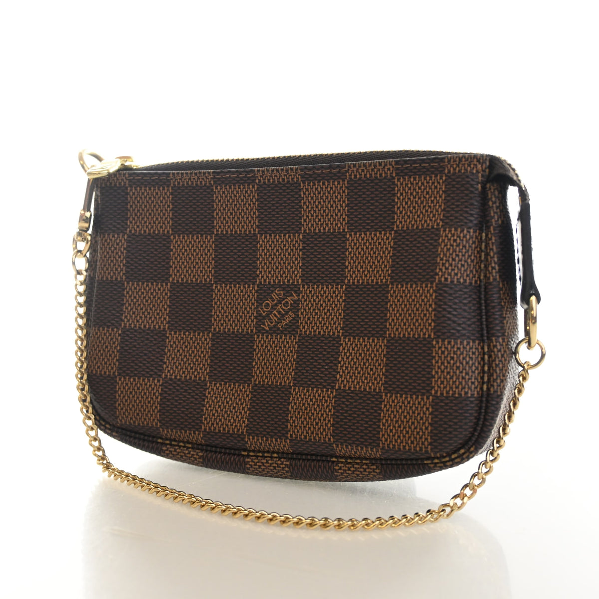 Pre-Owned Louis Vuitton Pochette Mini Damier Ebene Accessoires, front view