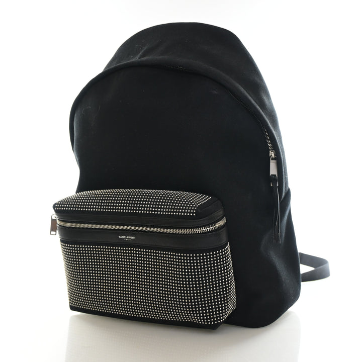 Saint Laurent Mixed Fibers Studded Backpack