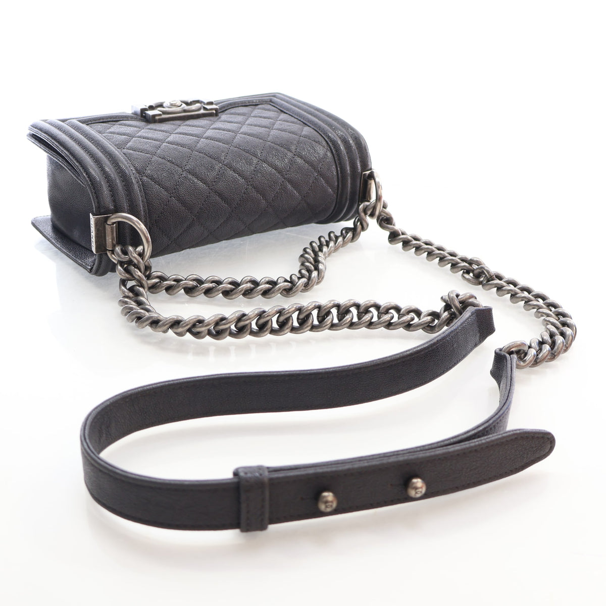 Pre-Owned Chanel Boy Bag Small Caviar Leather, side profile, photo 10 of 17