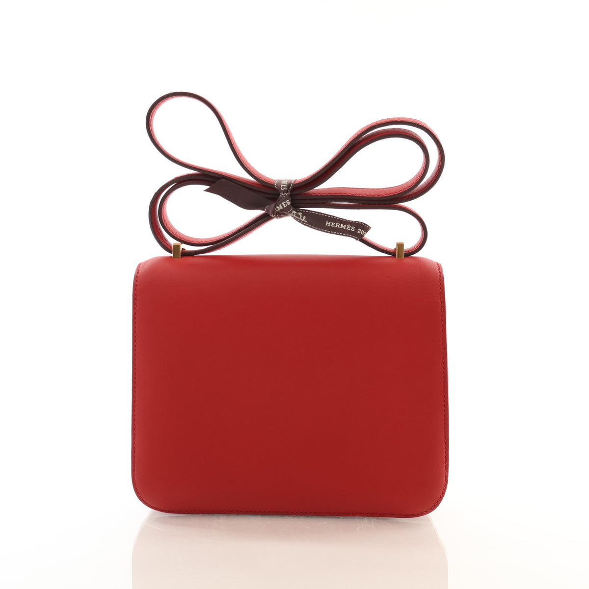 Pre-Owned Hermès Constance 18 Rouge Casaque Swift Leather, front view, photo 11 of 17