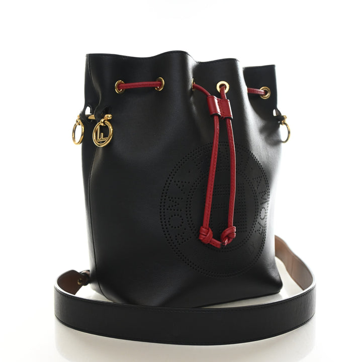 Fendi Calfskin Perforated Mon Tresor Bucket Bag