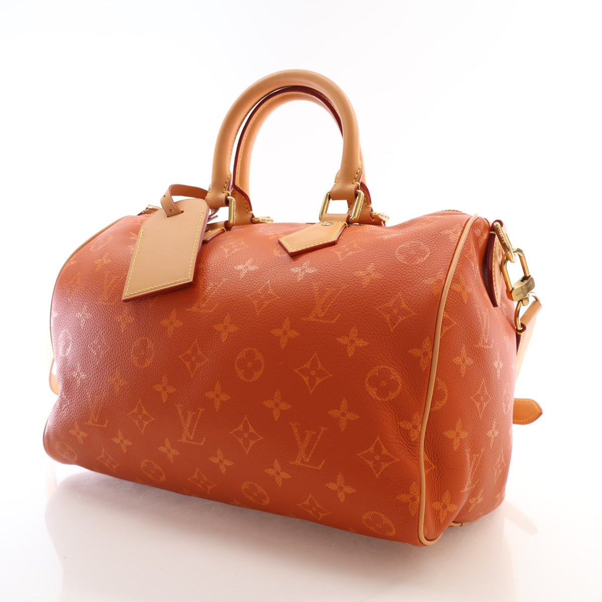 Pre-Owned Louis Vuitton Speedy 30 Calfskin Monogram P9 Bandouliere, three-quarter view
