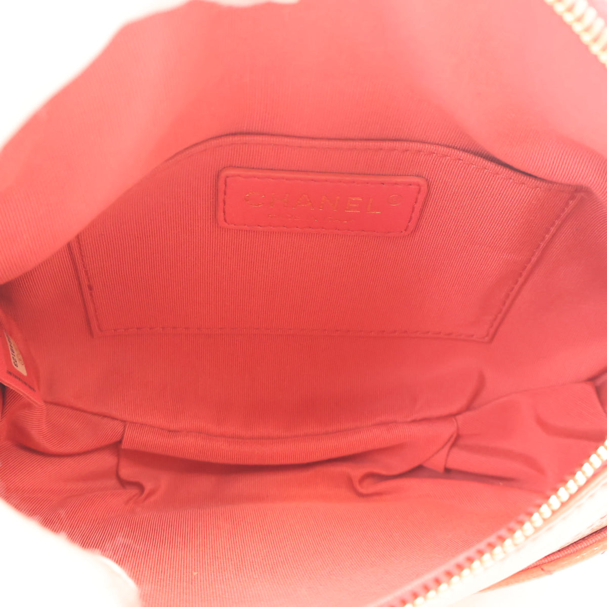 Pre-Owned Chanel Lambskin Quilted Waist Bag, open interior