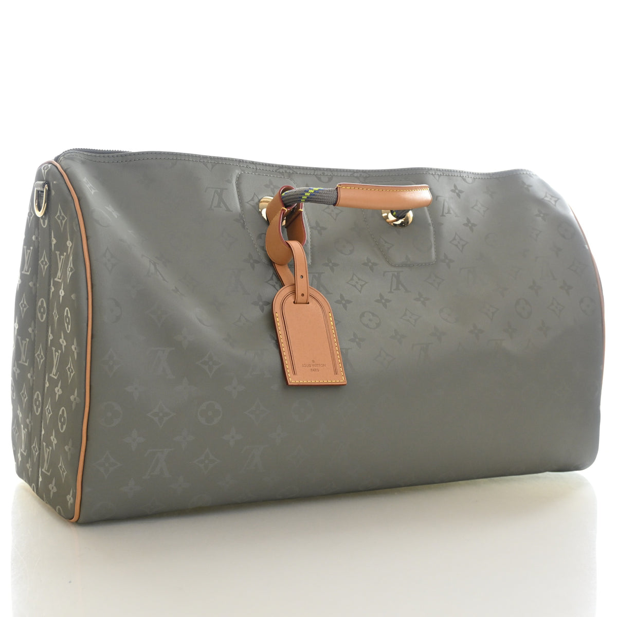 Pre-Owned Louis Vuitton 50 Monogram Titanium Keepall Bandouliere, front view