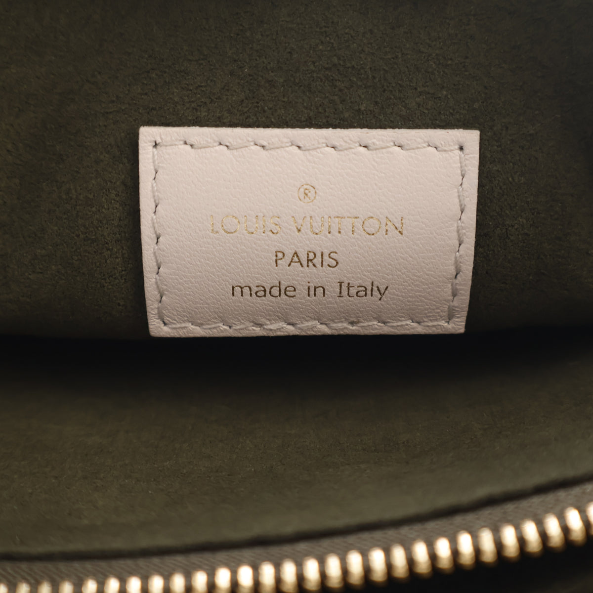 Pre-Owned Louis Vuitton PM Lambskin Monogram Coussin, interior label and date code