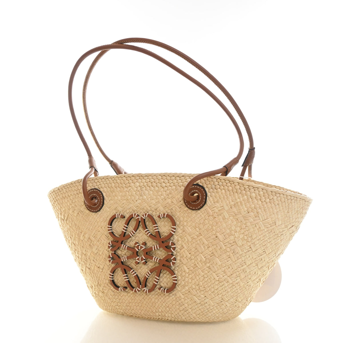 Pre-Owned Loewe Anagram Mini Raffia Basket Bag, front view