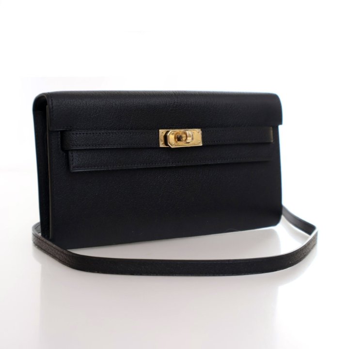 Hermes Noir Chevre Mysore Kelly To Go Wallet