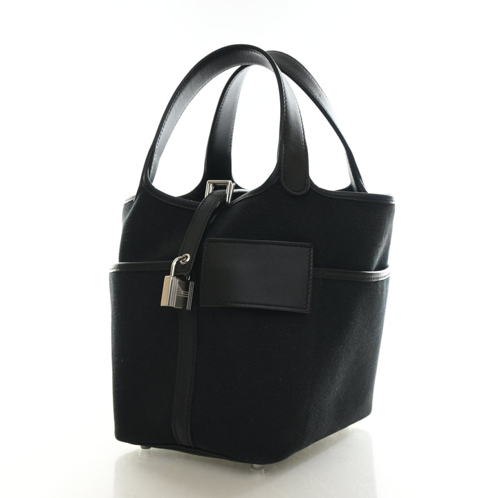 Hermes Noir Toile Goeland Cargo Picotin Lock 18