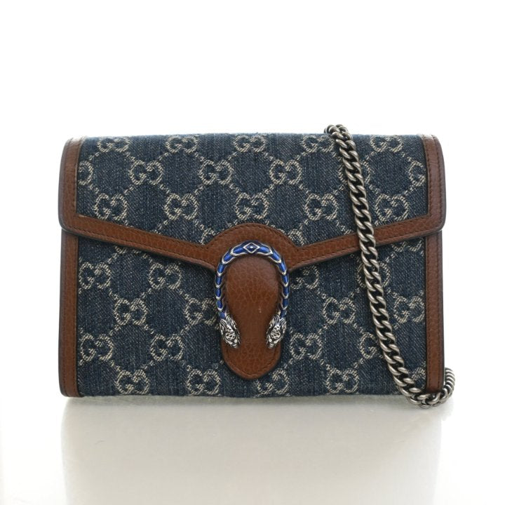 Gucci GG Denim Dionysus Wallet On Chain (WOC)