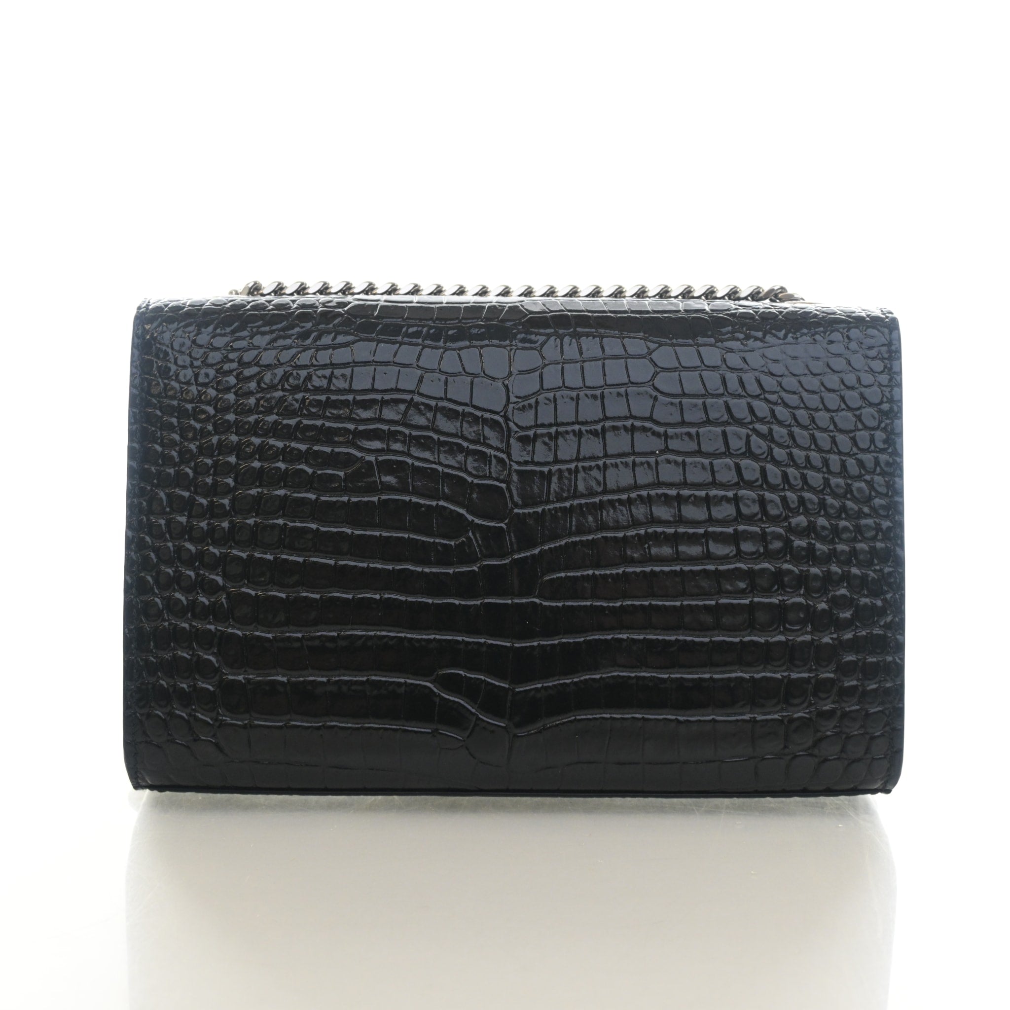 Saint Laurent Small Crocodile Embossed Leather Kate Tassle Bag