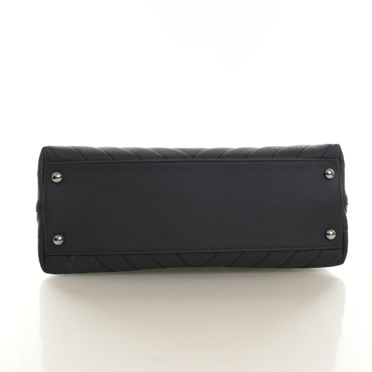 Pre-Owned Chanel Coco Handle Medium Caviar Leather Bag, base and feet view, photo 9 of 17