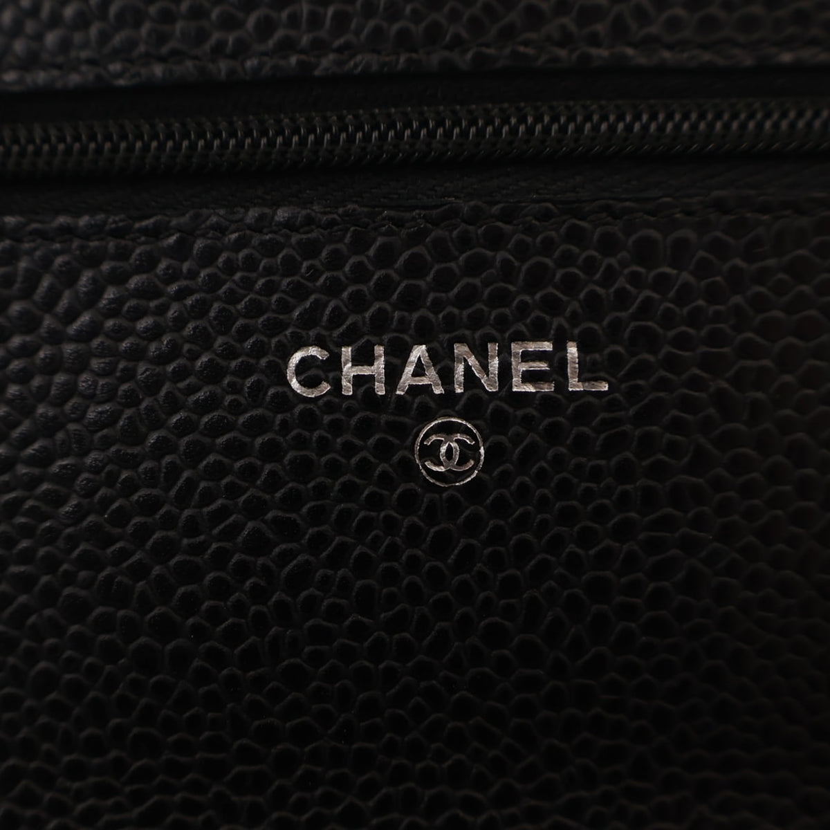 Pre-Owned Chanel Wallet On Chain Caviar Leather WOC, logo detail, photo 12 of 15