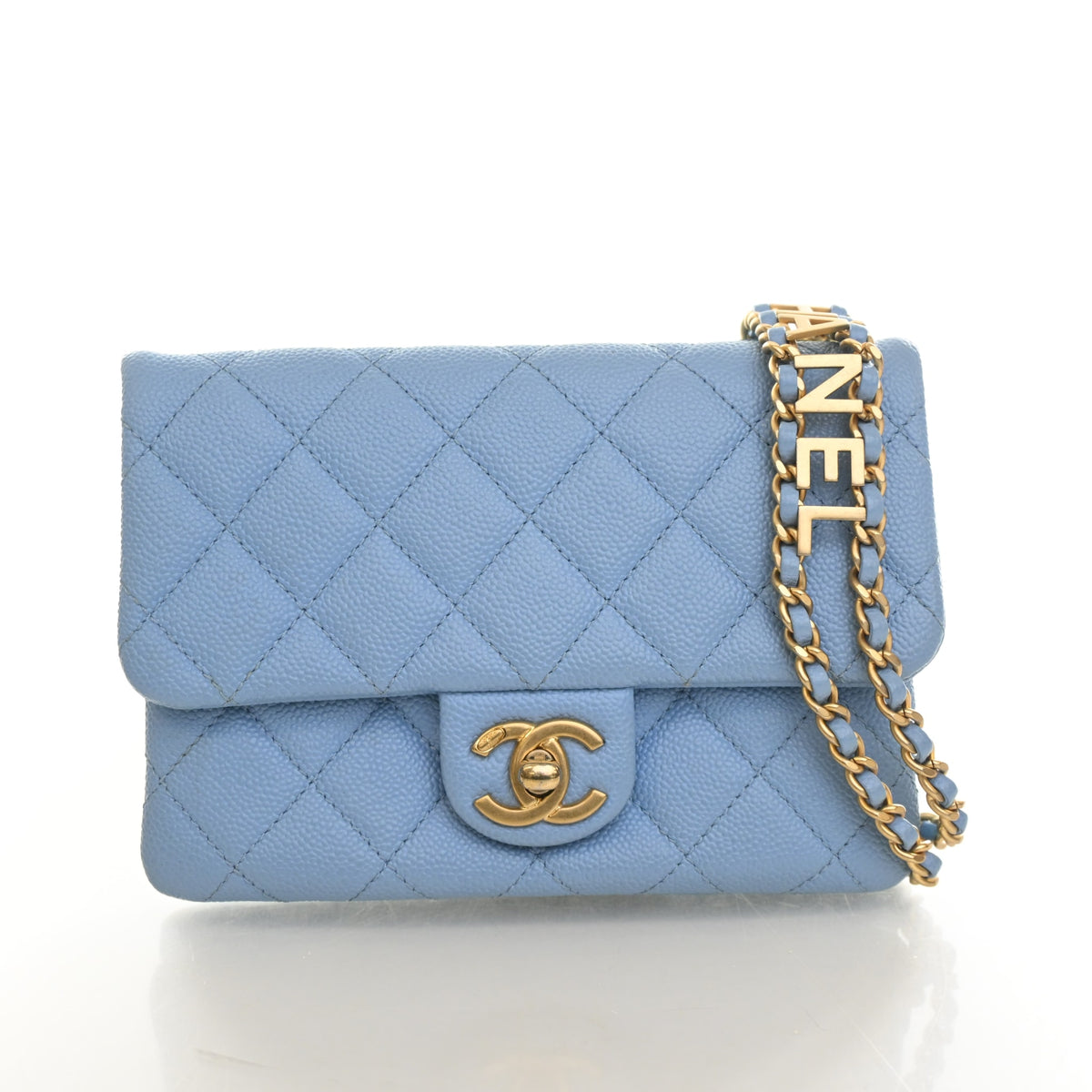 Pre-Owned Chanel Belt Bag Caviar Leather Pick Me Up Flap, front view, photo 1 of 18