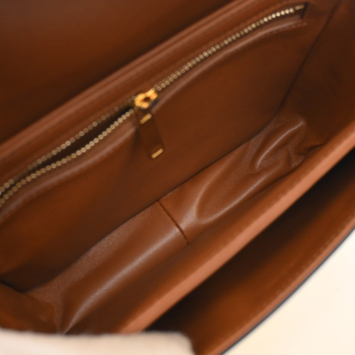 Pre-Owned Celine Flap Bag Teen Triomphe Canvas Triomphe, open interior