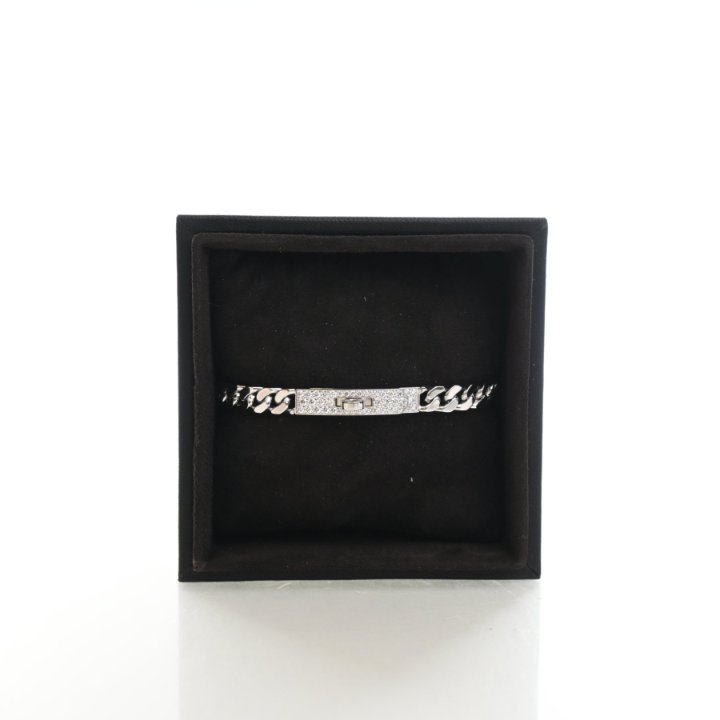 Hermes Pave Kelly Gourmette Bracelet Small