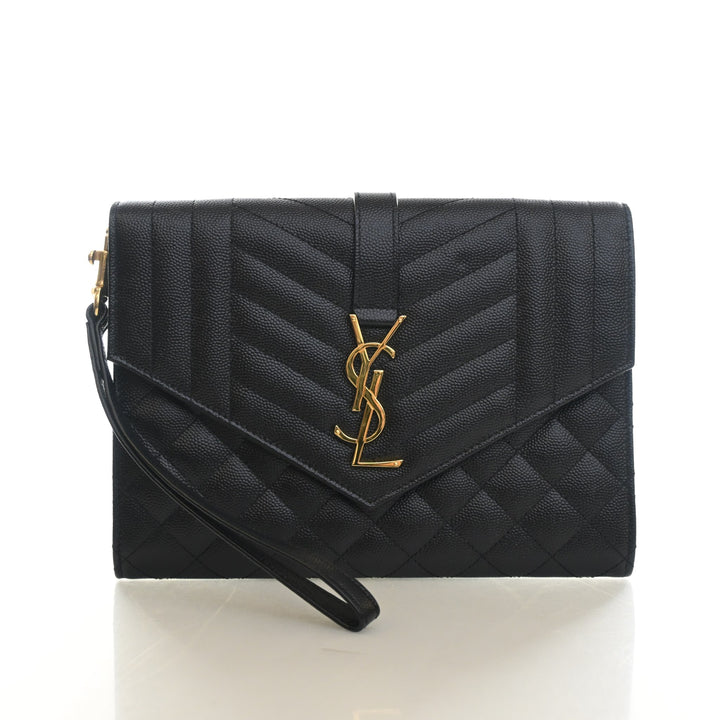 Saint Laurent Calfskin Envelope Clutch