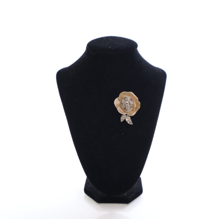 Chanel Vintage Camelia Crystal Brooch