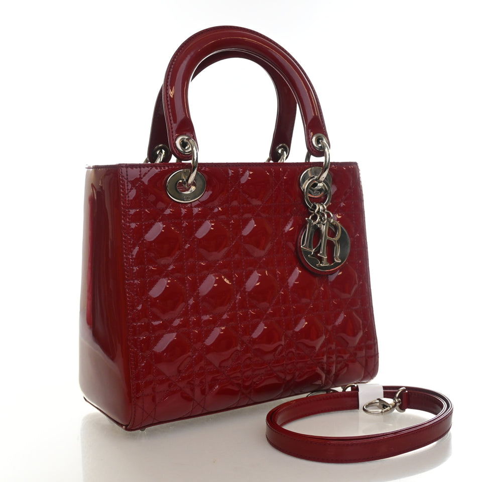 Christian Dior Medium Patent Lady Dior