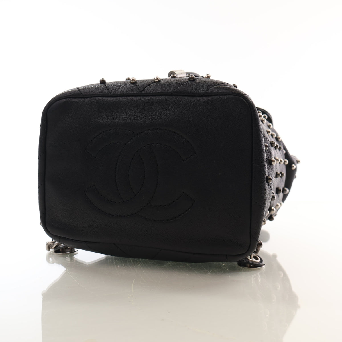 Pre-Owned Chanel Backpack Lambskin Stud Wars, base view
