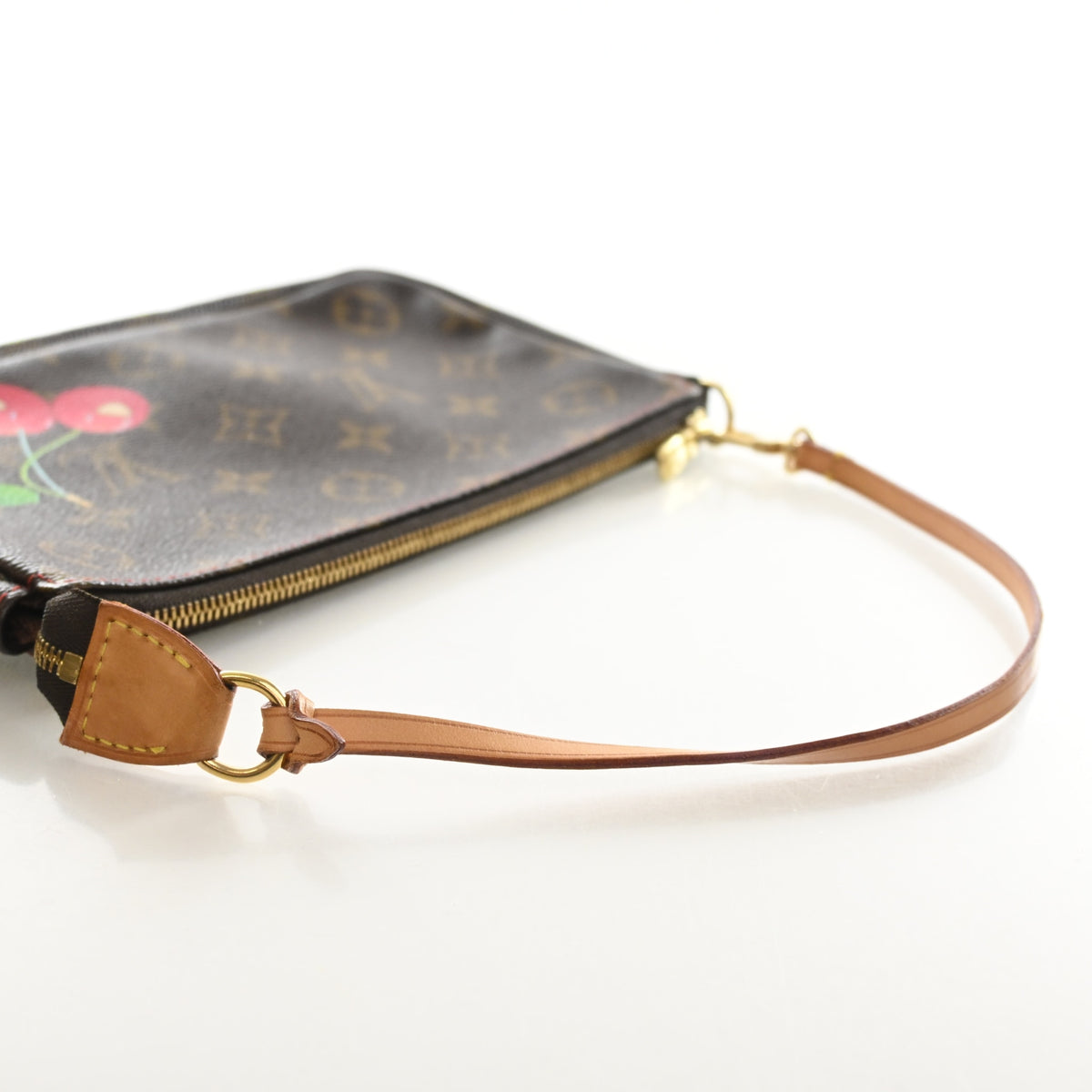 Vintage Louis Vuitton Pochette Monogram Cerises Accessoires, side profile, photo 10 of 15