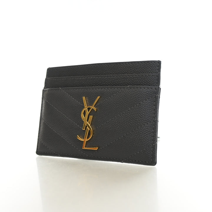 Saint Laurent Calfskin Cassandre Card Holder