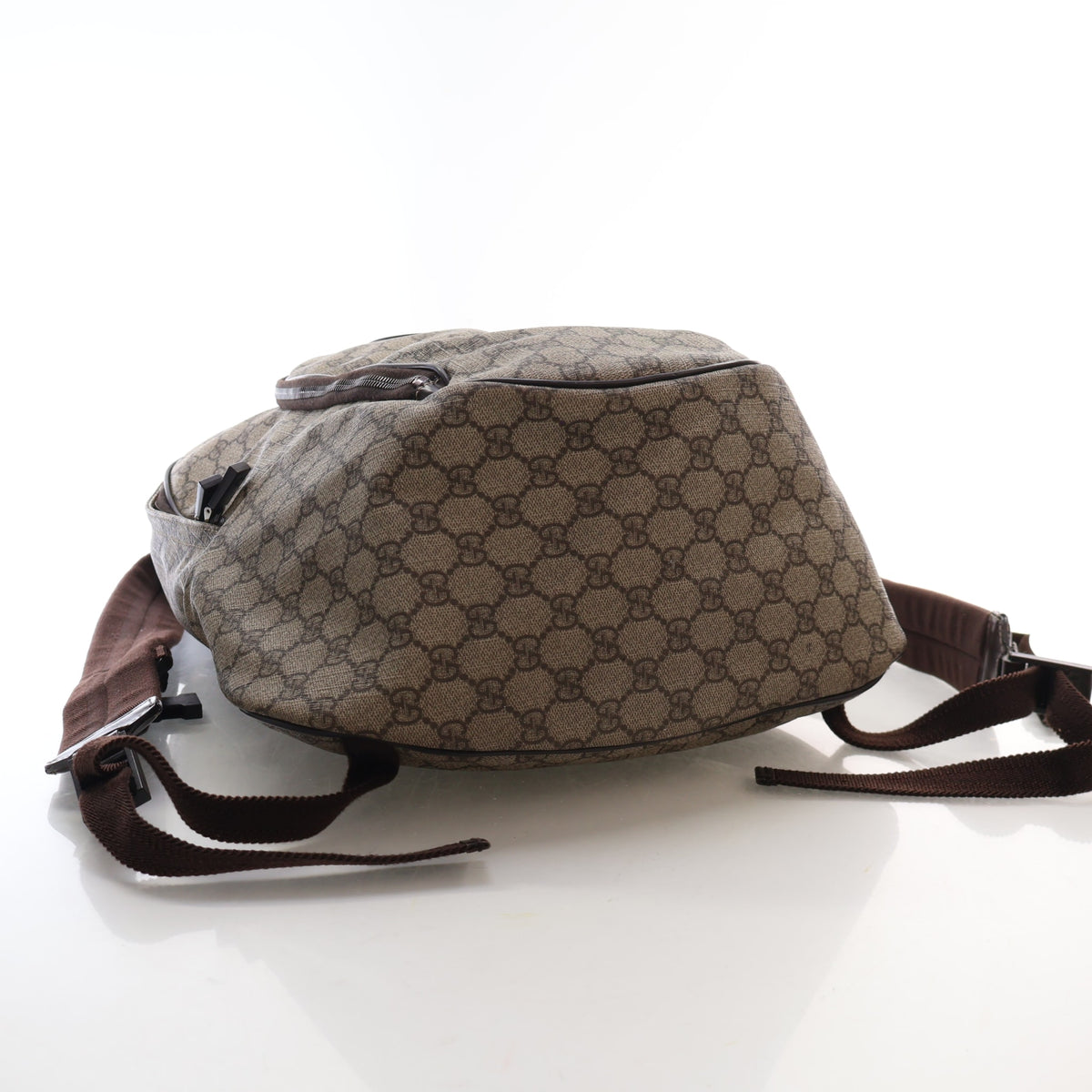 Pre-Owned Gucci Backpack GG Plus Monogram, base and feet view